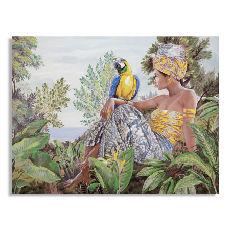 Tableau mural fait main Kenda Original – 120x90 cm – Art contemporain bohème et texturé