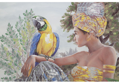 Tableau mural fait main Kenda Original – 120x90 cm – Art contemporain bohème et texturé