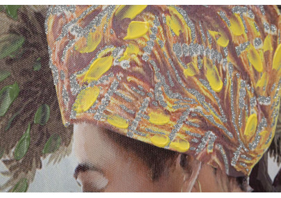 Tableau mural fait main Kenda Original – 120x90 cm – Art contemporain bohème et texturé