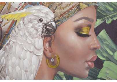 Tableau mural fait main Kloe Vertical – 90x120 cm – Portrait élancé Bohème Chic expressif