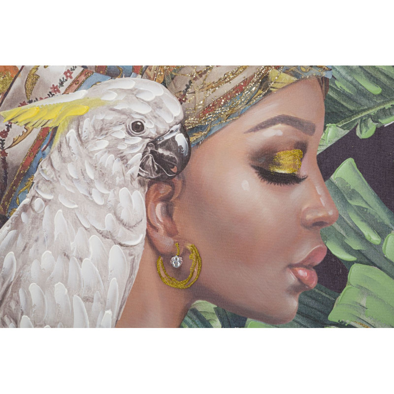 Tableau mural fait main Kloe Vertical – 90x120 cm – Portrait élancé Bohème Chic expressif