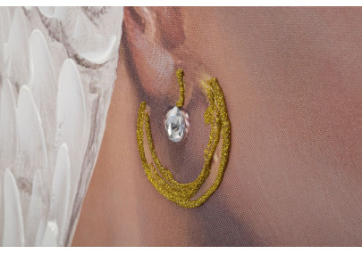 Tableau mural fait main Kloe Vertical – 90x120 cm – Portrait élancé Bohème Chic expressif