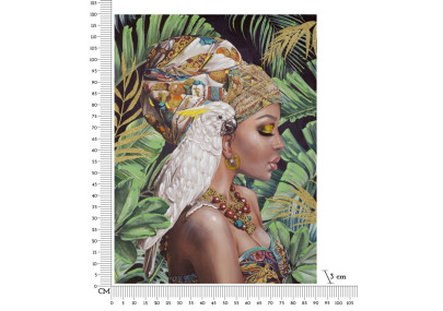 Tableau mural fait main Kloe Vertical – 90x120 cm – Portrait élancé Bohème Chic expressif