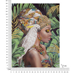 Tableau mural fait main Kloe Vertical – 90x120 cm – Portrait élancé Bohème Chic expressif