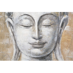 Tableau mural fait main Bouddha Lumière – Modèle B – 80x120 cm – Déco apaisante et zen Bohème Chic