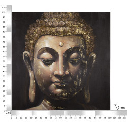 Tableau mural fait main Bouddha – Modèle B – 100x100 cm – Harmonie et paix intérieure Bohème Chic