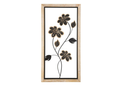 Panneau mural en fer et bois Girish – Modèle A – 30x60 cm – Fusion artisanale Bohème Chic