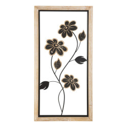 Panneau mural en fer et bois Girish – Modèle A – 30x60 cm – Fusion artisanale Bohème Chic