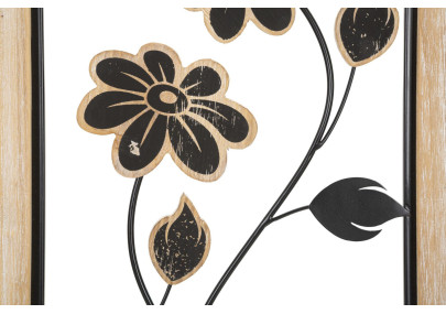 Panneau mural en fer et bois Girish – Modèle A – 30x60 cm – Fusion artisanale Bohème Chic