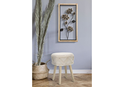 Panneau mural en fer et bois Girish – Modèle A – 30x60 cm – Fusion artisanale Bohème Chic