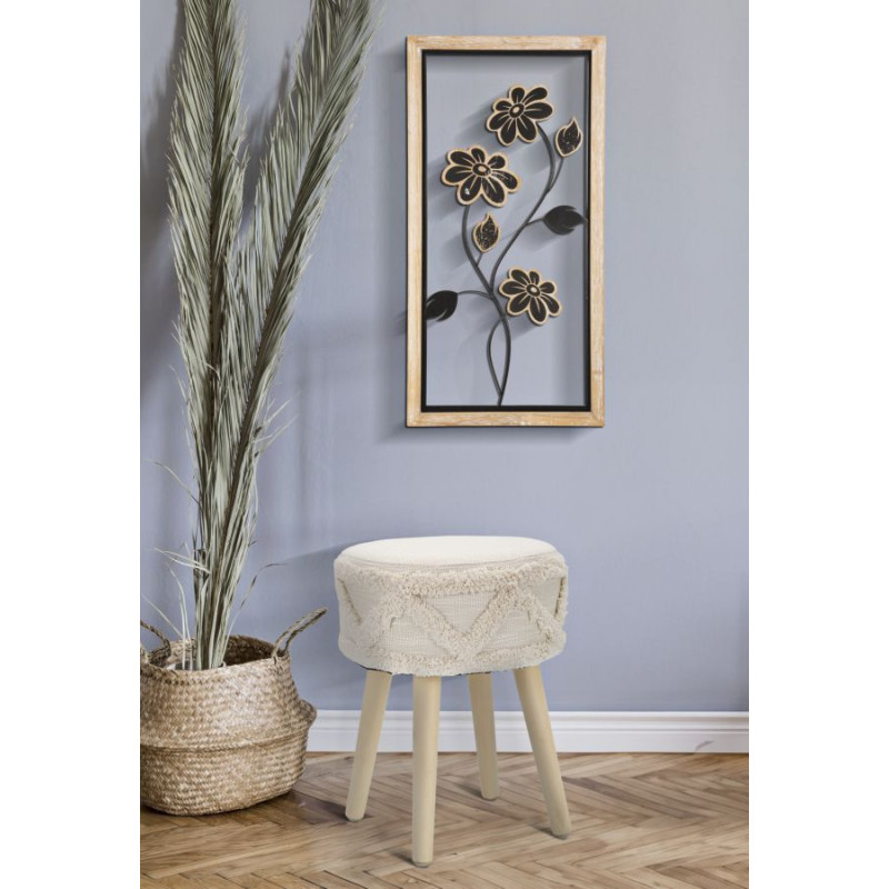 Panneau mural en fer et bois Girish – Modèle A – 30x60 cm – Fusion artisanale Bohème Chic