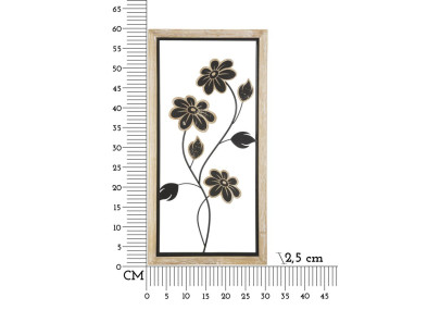 Panneau mural en fer et bois Girish – Modèle A – 30x60 cm – Fusion artisanale Bohème Chic