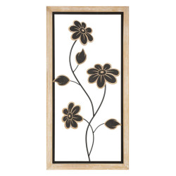 Panneau mural en fer et bois Girish – Modèle B – 30x60 cm – Décoration naturelle bohème équilibrée