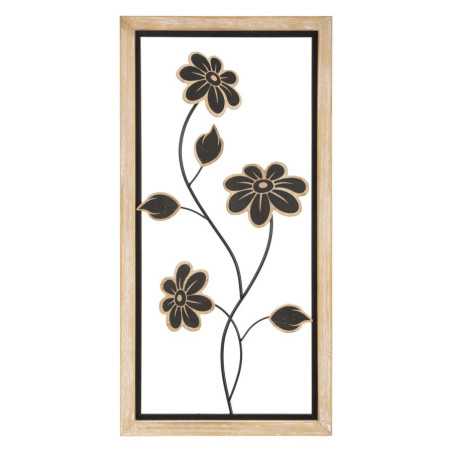 Panneau mural en fer et bois Girish – Modèle B – 30x60 cm – Décoration naturelle bohème équilibrée