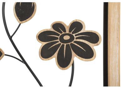 Panneau mural en fer et bois Girish – Modèle B – 30x60 cm – Décoration naturelle bohème équilibrée