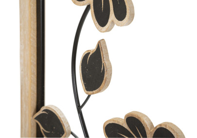 Panneau mural en fer et bois Girish – Modèle B – 30x60 cm – Décoration naturelle bohème équilibrée