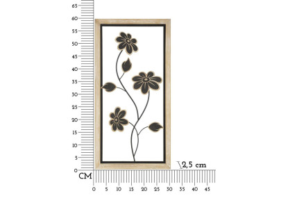 Panneau mural en fer et bois Girish – Modèle B – 30x60 cm – Décoration naturelle bohème équilibrée
