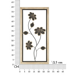 Panneau mural en fer et bois Girish – Modèle B – 30x60 cm – Décoration naturelle bohème équilibrée