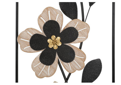 Panneau mural en fer et bois Divaker – Modèle B – 27x70 cm – Design ethnique bohème raffiné