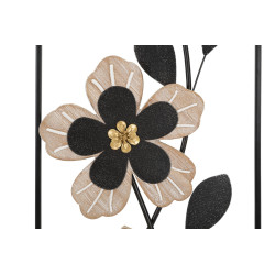 Panneau mural en fer et bois Divaker – Modèle B – 27x70 cm – Design ethnique bohème raffiné