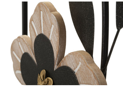 Panneau mural en fer et bois Divaker – Modèle B – 27x70 cm – Design ethnique bohème raffiné