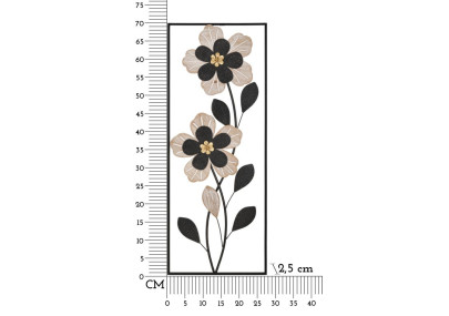 Panneau mural en fer et bois Divaker – Modèle B – 27x70 cm – Design ethnique bohème raffiné