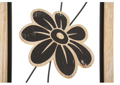 Panneau mural en fer et bois Koman – Modèle A – 26x60 cm – Motif artisanal bohème chaleureux