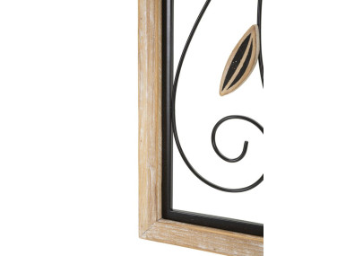 Panneau mural en fer et bois Koman – Modèle A – 26x60 cm – Motif artisanal bohème chaleureux