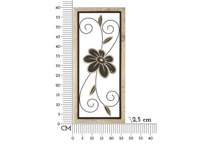 Panneau mural en fer et bois Koman – Modèle A – 26x60 cm – Motif artisanal bohème chaleureux