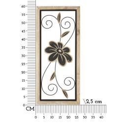 Panneau mural en fer et bois Koman – Modèle A – 26x60 cm – Motif artisanal bohème chaleureux