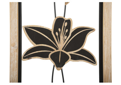 Panneau mural en fer et bois Koman – Modèle B – 26x60 cm – Alliance de matériaux bohème chic