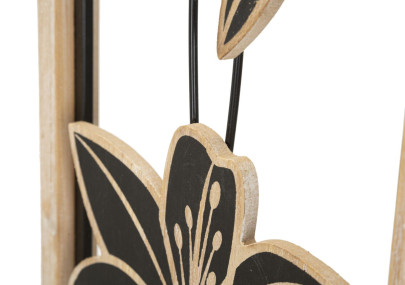 Panneau mural en fer et bois Koman – Modèle B – 26x60 cm – Alliance de matériaux bohème chic