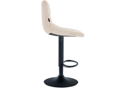 Juego de 2 taburetes de bar Jerry en terciopelo Crema,Negro