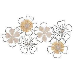 Panneau mural en fer et bois Itis – 75x42 cm – Déco murale bohème à la touche organique