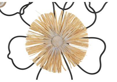 Panneau mural en fer et bois Itis – 75x42 cm – Déco murale bohème à la touche organique