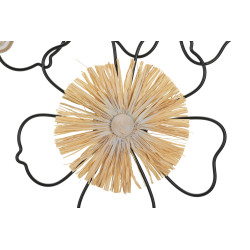 Panneau mural en fer et bois Itis – 75x42 cm – Déco murale bohème à la touche organique