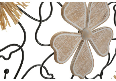 Panneau mural en fer et bois Itis – 75x42 cm – Déco murale bohème à la touche organique