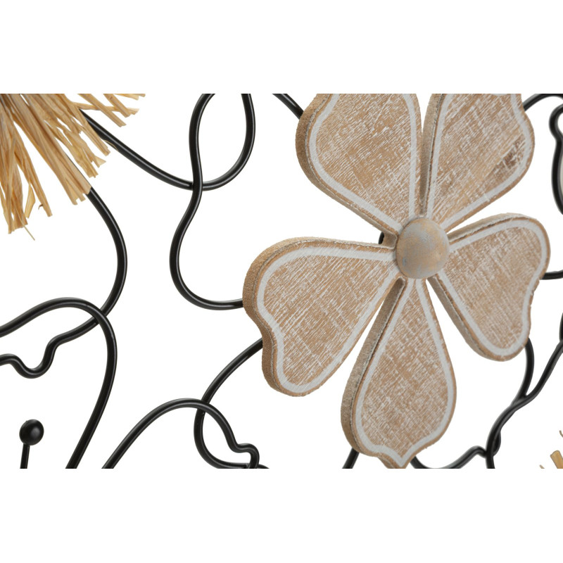 Panneau mural en fer et bois Itis – 75x42 cm – Déco murale bohème à la touche organique