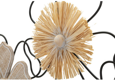 Panneau mural en fer et bois Itis – 75x42 cm – Déco murale bohème à la touche organique