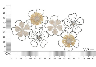 Panneau mural en fer et bois Itis – 75x42 cm – Déco murale bohème à la touche organique