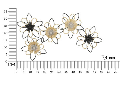 Panneau mural en fer et raphia Flow – 60x35 cm – Déco bohème texturée et douce