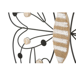 Panneau mural en fer et bois papillon – 39x33 cm – Motif délicat Bohème Chic (lot de 2)