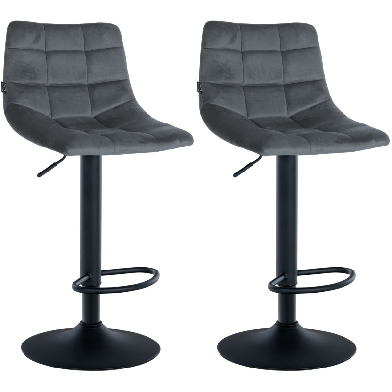 2er Set Barhocker Jerry Samt schwarz
