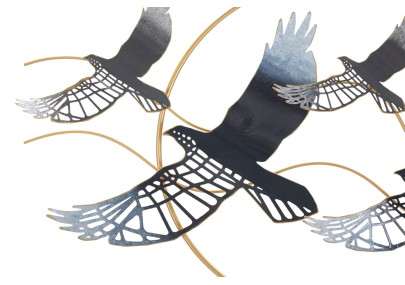 Panneau mural en fer Oiseau – 91x50 cm – Motif aérien Glam artistique et poétique