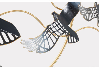 Panneau mural en fer Oiseau – 91x50 cm – Motif aérien Glam artistique et poétique