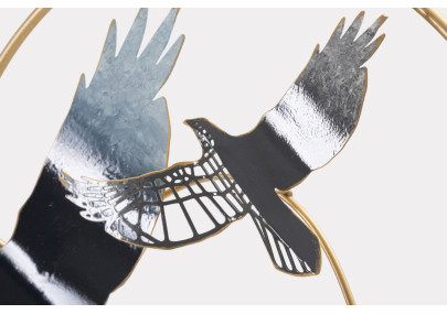 Panneau mural en fer Oiseau – 91x50 cm – Motif aérien Glam artistique et poétique