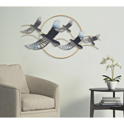 Panneau mural en fer Oiseau – 91x50 cm – Motif aérien Glam artistique et poétique