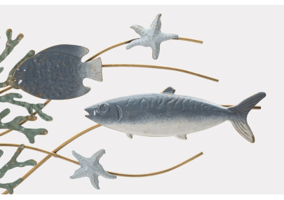 Panneau mural en fer Étoile de mer – 95x53 cm – Déco marine Glam chic et dorée