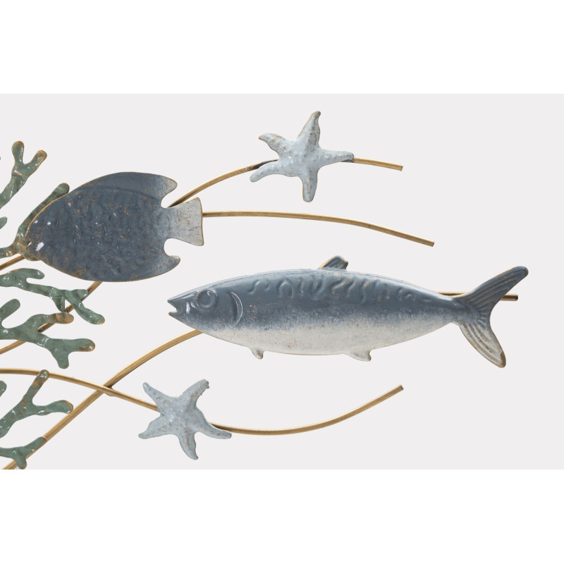 Panneau mural en fer Étoile de mer – 95x53 cm – Déco marine Glam chic et dorée
