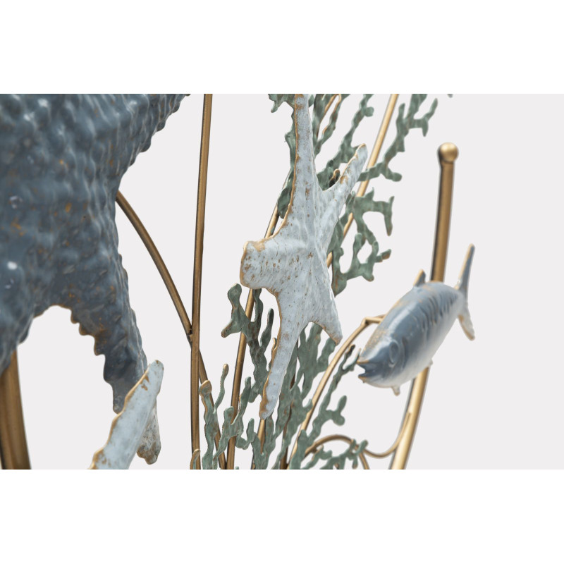 Panneau mural en fer Étoile de mer – 95x53 cm – Déco marine Glam chic et dorée